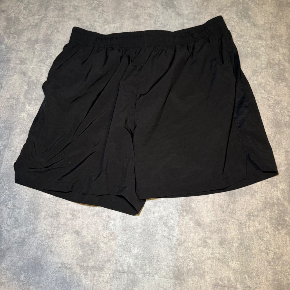MIER Mens Running Shorts Black Athletic Gym Workout Mesh Pockets Size L